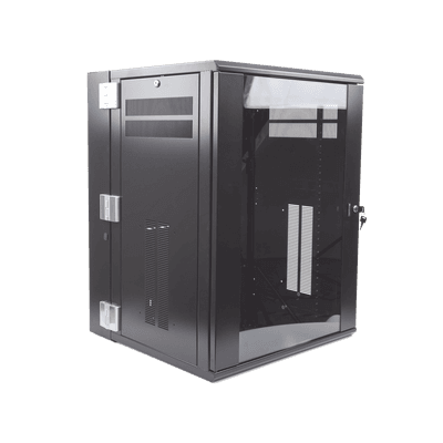 Gabinete PanZone de Montaje en Pared, de 19in, Puerta con Ventana de Seguridad, 18 UR, 635mm de Profundidad, Color Negro imagen 6
