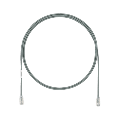 Cable de Parcheo TX6, UTP Cat6, Diámetro Reducido (28AWG), Color Gris, 0.91 Metros (3 Pies)