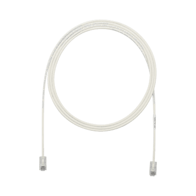Cable de Parcheo UTP Cat6A, CM/LSZH, Diámetro Reducido (28AWG), Color Blanco Mate, 3.05 Metros (10 Pies)