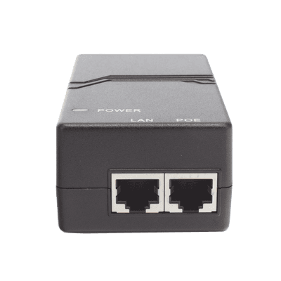 Inyector PoE estándar 15 watts, Compatible Multi-marcas, Detección Inteligente Anti Accidentes (802.3af / Gigabit)