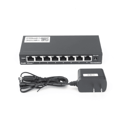 Switch Administrable Gigabit / 8 Puertos 10/100/1000BASE-T / Capa 2 / Switching 16 Gbps / Forwarding 11.9 Mpps / Gestión Cloud Ruijie Gratuita / Modo CCTV con Transmisión 250 m (820 ft) / Prevención de Bucles Automática / Diseño Fanless imagen 7