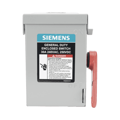 Interruptor de Seguridad GNF221A, 240Vca, 2 polos, 30 Amp, sin portafusibles, Nema 1. imagen 2