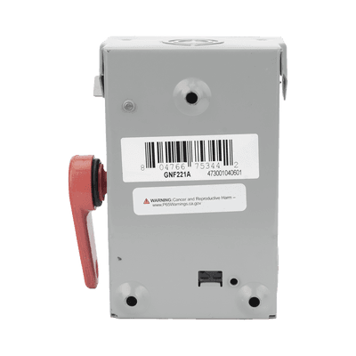 Interruptor de Seguridad GNF221A, 240Vca, 2 polos, 30 Amp, sin portafusibles, Nema 1. imagen 4