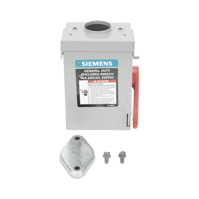 Interruptor de Seguridad GNF221RA, 240Vca, 2 polos, 30 Amp, sin portafusibles, Nema 3R. imagen 6