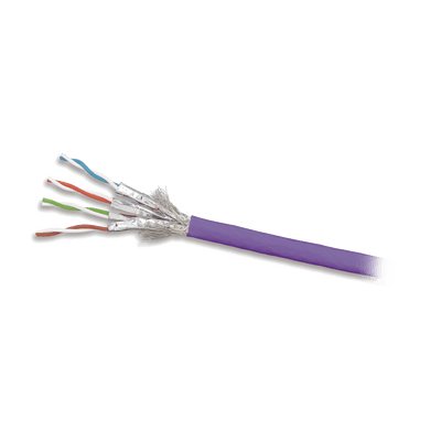 Bobina de Cable Blindado S/FTP de 4 Pares, Cat7A, Inmune a Ruido e Interferencias, LS0H (Bajo Humo, Cero Halógenos), Color Violeta, 305 Metros (1000 Pies) imagen 2