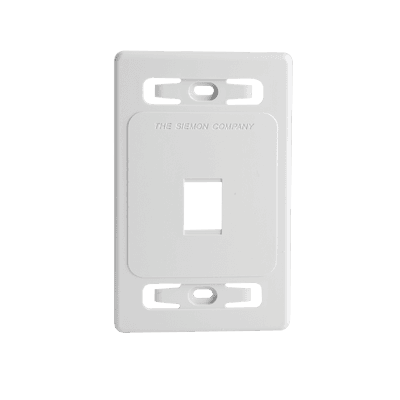 Placa de Pared Modular MAX, de 1 Salida, Color Blanco, Version Bulk (Sin Empaque Individual)