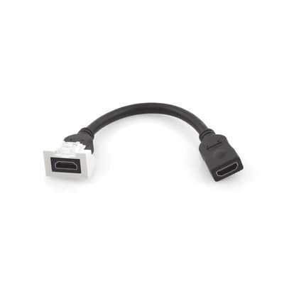 Adaptador HDMI con Pigtail Hembra-Hembra, Para Vídeo 720, 1080p, 4K UHD Compatible con Faceplates MAX Siemon de 2 Salidas, Color Blanco imagen 2
