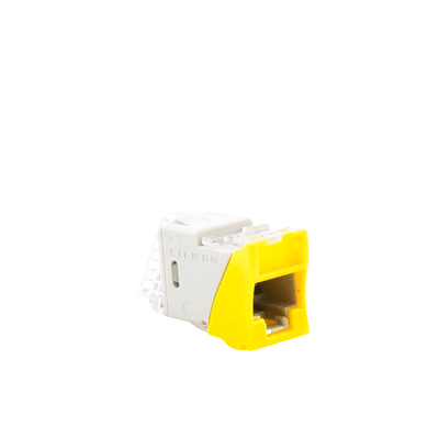 Jack Ultramax Cat5e, UTP, Montaje Híbrido en Placa de Pared (Plano y Angulado), Color Amarillo, Punch Down imagen 4
