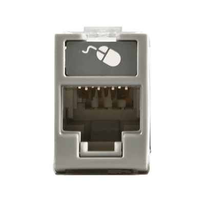 Jack Ultramax Cat6A, UTP, Montaje Híbrido en Placa de Pared (Plano y Angulado), Color Gris, Punch Down