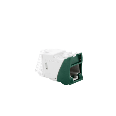Jack Ultramax Cat6A, UTP, Montaje Híbrido en Placa de Pared (Plano y Angulado), Color Verde, Punch Down imagen 2