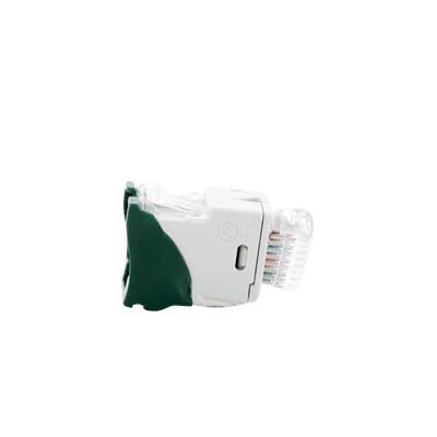 Jack Ultramax Cat6A, UTP, Montaje Híbrido en Placa de Pared (Plano y Angulado), Color Verde, Punch Down imagen 3
