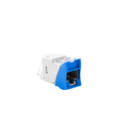 Jack UltraMAX Cat6, UTP, Montaje Híbrido en Placa de Pared (Plano y Angulado), Color Azul, Punch Down imagen 3