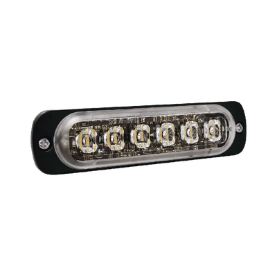 Luz Auxiliar de 6 LED, Rojo, Lente Transparente, SAE