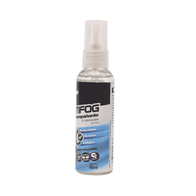 Antiempañante, ideal para eliminar problemas de empañamiento en googlees, mascaras, cascos, lentes, bote 60 ml imagen 3