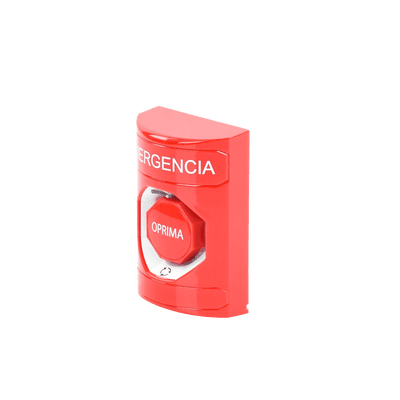Botón de Emergencia, Texto en Español, Color Rojo, Acción Mantenida, Girar para Restablecer y LED Multicolor imagen 2