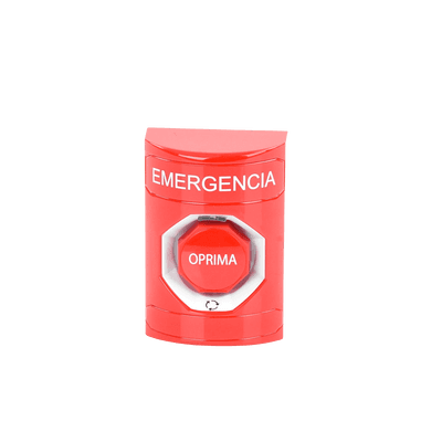 Botón de Emergencia, Texto en Español, Color Rojo, Acción Mantenida, Girar para Restablecer y LED Multicolor imagen 4