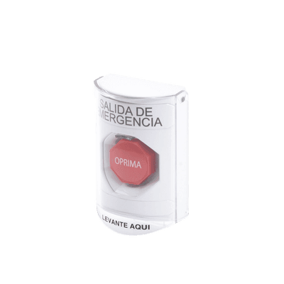 Botón Multipropósito, Texto Salida De Emergencia, Llave para Restablecer, Bocina Integrada De Alarma, Tapa De Policarbonato, 2 Relevadores forma C, Interior imagen 2