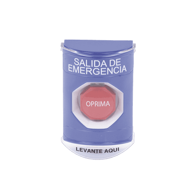 Botón de Salida de Emergencia, Texto en Español, Tapa Protectora de Policarbonato Súper Resistente, Restablecimiento con Llave imagen 2
