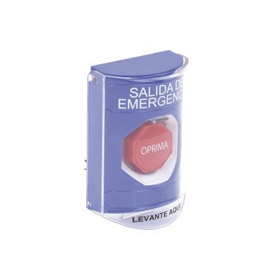 Botón de Salida de Emergencia, Texto en Español, Tapa Protectora de Policarbonato Súper Resistente, Restablecimiento con Llave imagen 5
