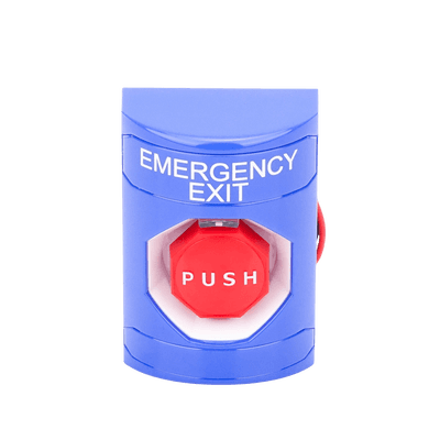 Botón De Salida De Emergencia Con Bocina De Advertencia Integrada, Interior/Exterior, Texto En Ingles, Tapa Protectora De Policarbonato Súper Resistente, Neumático imagen 4