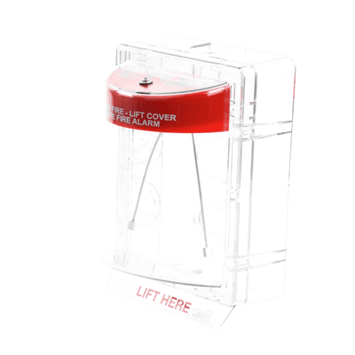 Cubierta Protectora Serie Stopper II® De Policarbonato, Con Bocina, Espaciador Transparente, Montaje en Superficie, Etiqueta en Inglés imagen 3