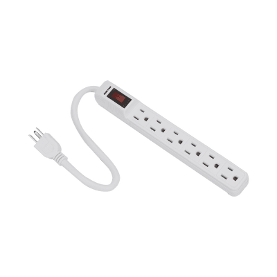 Multicontacto con cable 30 cm. 6 tomas 127 Vca línea, tierra, neutro 15 A max. imagen 3