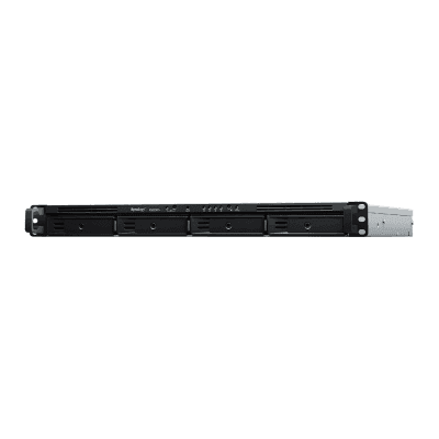 NAS RackStation RS822RP+ | 4 Bahías | 1U | AMD Ryzen V1500B | 32 GB DDR4 ECC | 4 Puertos 1GbE | Expansión PCIe | Compatibilidad con RAID | Caché SSD | Unidades de Energía Redundantes.