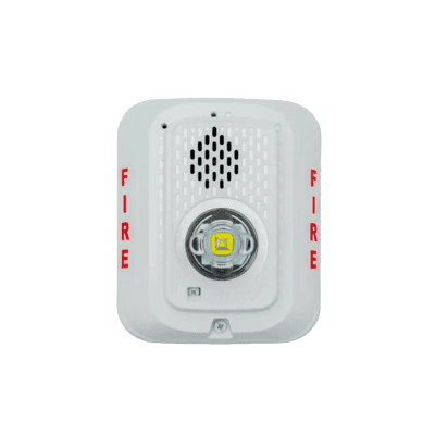 Sirena con Lámpara LED Estroboscópica / a 2 Hilos / Montaje en Pared / 24 Vcd / Configuración Estroboscópica Seleccionable / Texto en Inglés / Color Blanca imagen 2
