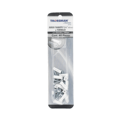 Paquete de 20 taquetes blancos  3/4" y 20 tornillos 8mm x 3/4" (1101-05002) imagen 8