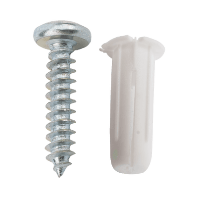 Paquete de 20 taquetes blancos  3/4" y 20 tornillos 8mm x 3/4" (1101-05002) imagen 9