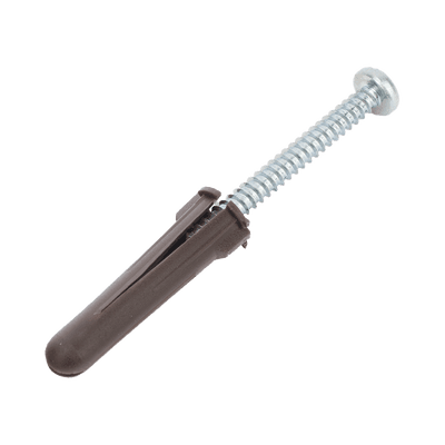Paquete de 10 taquetes café 1 3/4" y 10 tornillos 10mm x 1 3/4" (1104-05002) imagen 5