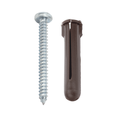 Paquete de 10 taquetes café 1 3/4" y 10 tornillos 10mm x 1 3/4" (1104-05002) imagen 8