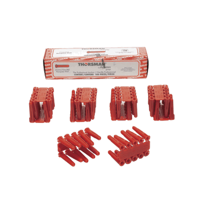 Taquete de 1/4  plástico paquete de 100 piezas para fijar objetos con tornillo en muros y techos de concreto o superficies sólidas, compatible con tornillo TH10X de 10 x 1 1/2"  (1103-03100) imagen 2