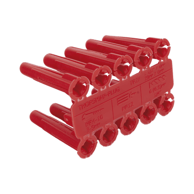 Taquete de 1/4  plástico paquete de 100 piezas para fijar objetos con tornillo en muros y techos de concreto o superficies sólidas, compatible con tornillo TH10X de 10 x 1 1/2"  (1103-03100) imagen 3