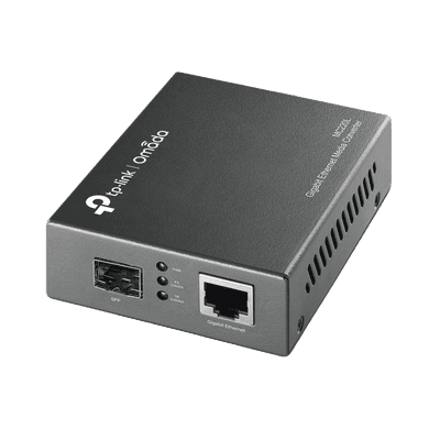 Convertidor Fibra Óptica Monomodo o Multimodo / 1 Puerto SFP 1000 Mbps / 1 Puerto RJ45 10/100/1000 Mbps / Plug and Play