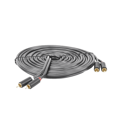 Cable de Audio 2 RCA Macho a 2 RCA Macho / 5 Metros (16.40 Pies) / Color Negro / Alta Calidad / Anillos de Goma para Asegurar un Agarre Firme al Instalar o Quitar el Cable imagen 3