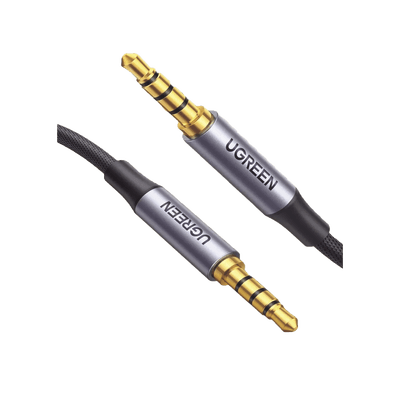 Cable Auxiliar de 3.5mm / Cable Audio Estéreo / Núcleo de Alambre de Cobre Esmaltado / Carcasa de Aluminio Azul + Nylon Trenzado /  Soporta Micrófono / 2 Metros imagen 2