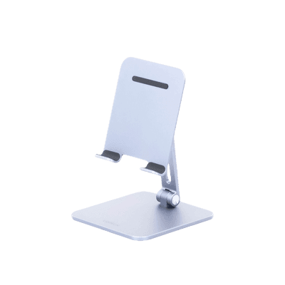 Soporte de Aluminio para IPad & Tablet | Plegable |Angulo Ajustable de 180° y 270° | Base Antideslizante | Protección  de Silicona | Amplia Compatibilidad con dispositivos de 7.9'' a 12.9'' | Aluminio Solido | Color Gris imagen 3