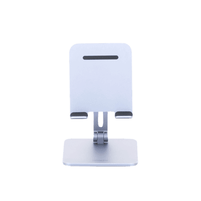 Soporte de Aluminio para IPad & Tablet | Plegable |Angulo Ajustable de 180° y 270° | Base Antideslizante | Protección  de Silicona | Amplia Compatibilidad con dispositivos de 7.9'' a 12.9'' | Aluminio Solido | Color Gris imagen 4
