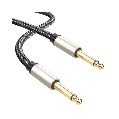 Cable de Audio Mono 6.35mm (1/4") Macho a 6.35mm (1/4") Macho / 10 Metros / Núcleo de Cobre / Blindaje Interno / Nylon Trenzado / Color Negro imagen 3
