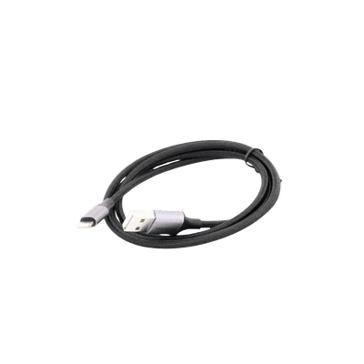 Cable USB-A a Lightning | 1 Metro (3.28 Pies) | Certificado MFi | Carga Rápida 5V/2.4 A | 480 Mbps | Conector C94 | Adecuado para iPhone, iPad y iPod | Protección Integrada | Caja de Aluminio | Nylon Trenzado | Color Negro imagen 2
