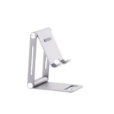 Soporte para Teléfono Celular de Aluminio | Angulo Ajustable | Amplia Compatibilidad con dispositivos de 4.7'' a 7.9'' | Antideslizante | Antiarañazos | Plegable | Color Gris. imagen 4