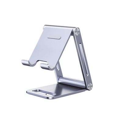 Soporte para Teléfono Celular de Aluminio / Angulo Ajustable / Amplia Compatibilidad con dispositivos de 4.7'' a 7.9'' / Antideslizante / Antiarañazos / Plegable / Color Azul imagen 3