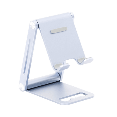 Soporte para Teléfono Celular de Aluminio / Angulo Ajustable / Amplia Compatibilidad con dispositivos de 4.7'' a 7.9'' / Antideslizante / Antiarañazos / Plegable / Color Azul imagen 6
