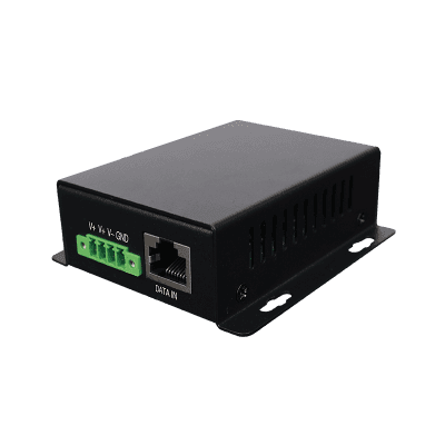Inyector PoE Industrial / Ideal para Aplicaciones Solares / Entrada 9-42 Vcc / Salida PoE 48V / Conexión plug and play / Ideal para Conectar Cámaras PoE