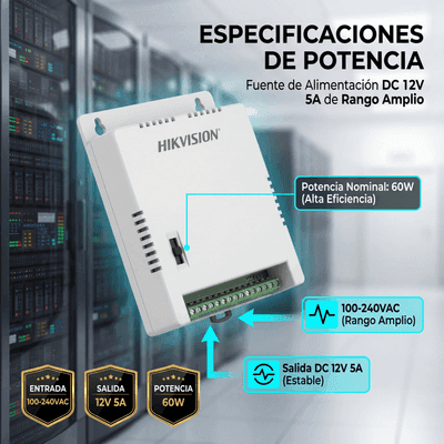 Fuente de Poder Regulada 12 Vcc / 13.5 Vcc / 15 Vcc para 8 Cámaras / 8 Amperes (1 Amp por Salida) / Voltaje de Entrada 90 - 130 VCA / Filtro de Ruido para Cámaras 4K / Modo para Largas Distancias imagen 5