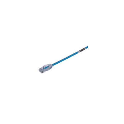 Cable de Parcheo UTP Cat6A, CM/LSZH, Diámetro Reducido (28AWG), Color Azul, 9.14 Metros (30 Pies)