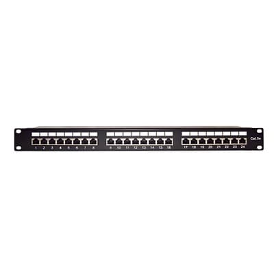 Panel de Parcheo de Impacto Blindado (STP) de 24 Puertos Cat5e, 19 Pulgadas