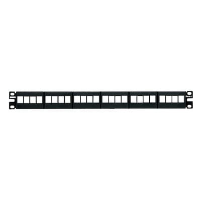 Panel de Parcheo Modular Keystone (Sin Conectores), de 24 Puertos, Espacio Para Identificación con Etiqueta Adhesiva, 1UR